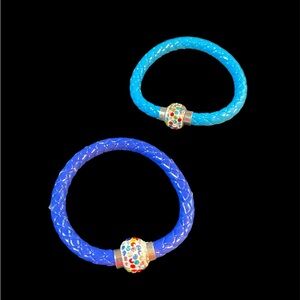 ✔️✔️Two Faux Leather Magnetic Bracelets